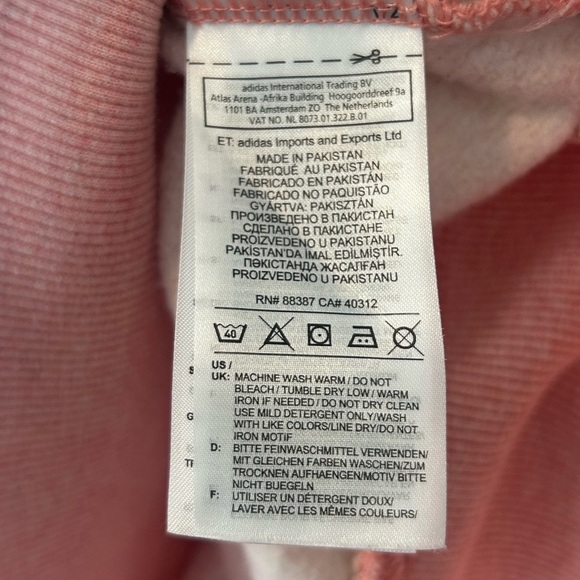Adidas Women's Cropped Pink Hoodie Small - Picture 5 of 5